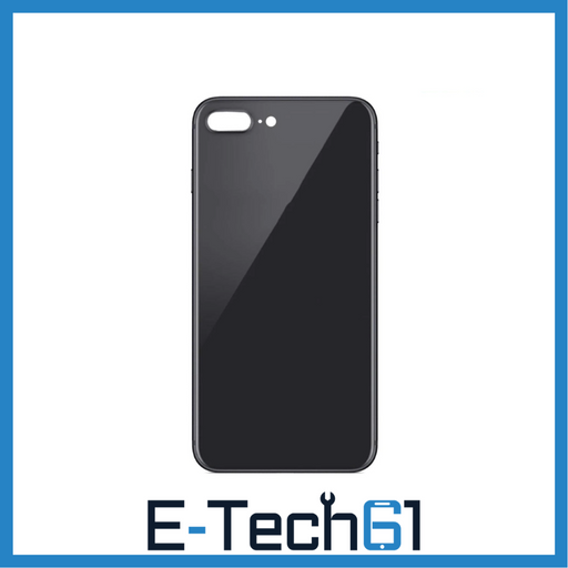 For Apple iPhone 8 Plus Replacement Back Glass (Black) Without Lens E-Tech61