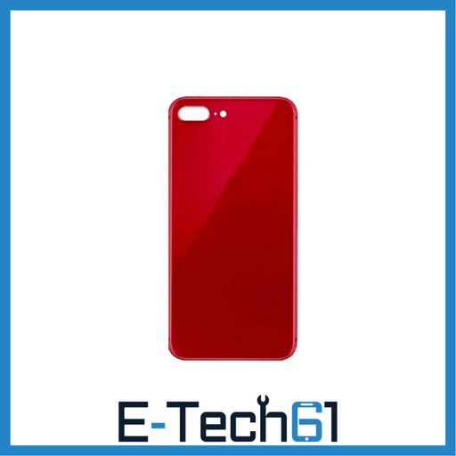 For Apple iPhone 8 Plus Replacement Back Glass (Red) Without Lens E-Tech61
