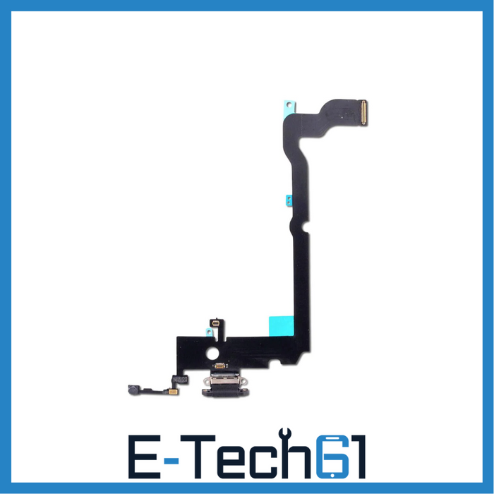 For Apple iPhone XS Max Replacement Charging Port & Microphone Flex - Black (AM) E-Tech61