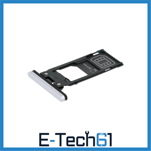 For Sony Xperia XZ3 Replacement SIM & SD Card Tray / Holder (White Silver) E-Tech61