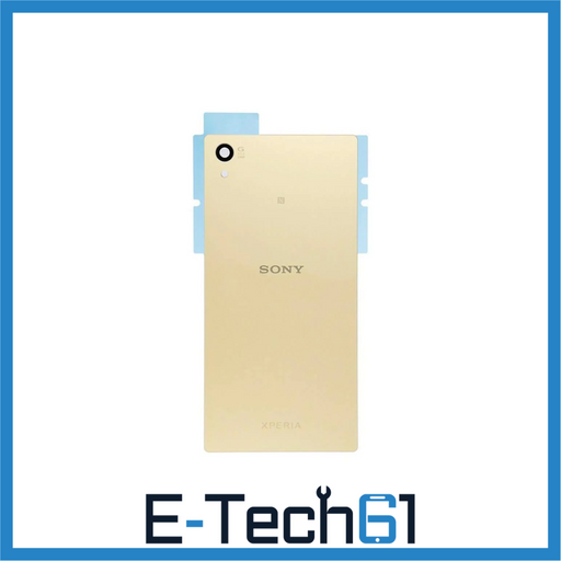 For Sony Xperia Z5 Battery Cover Rear Glass Panel Back Replacement (Gold) E-Tech61