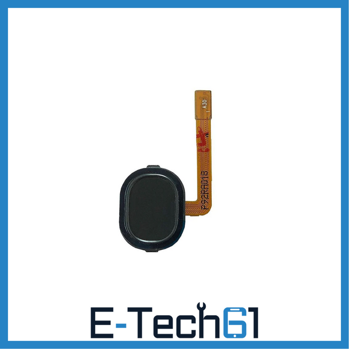 For Samsung Galaxy A20e A202 Replacement Home Button With Fingerprint Reader (Black) E-Tech61