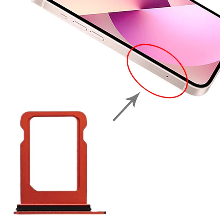 For Apple iPhone 13 Mini Replacement Sim Card Tray (Red) E-Tech61