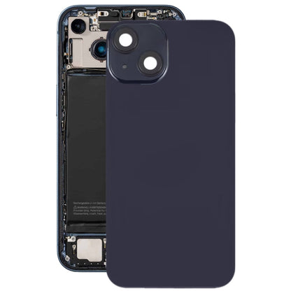 For iPhone 14 Plus Glass Battery Back Cover with Flash Bracket + Wireless Charging Module(Black)