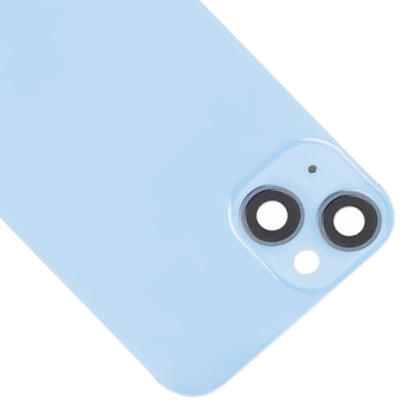 For iPhone 14 Plus Glass Battery Back Cover with Flash Bracket + Wireless Charging Module(Blue)