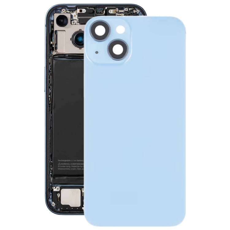 For iPhone 14 Plus Glass Battery Back Cover with Flash Bracket + Wireless Charging Module(Blue)