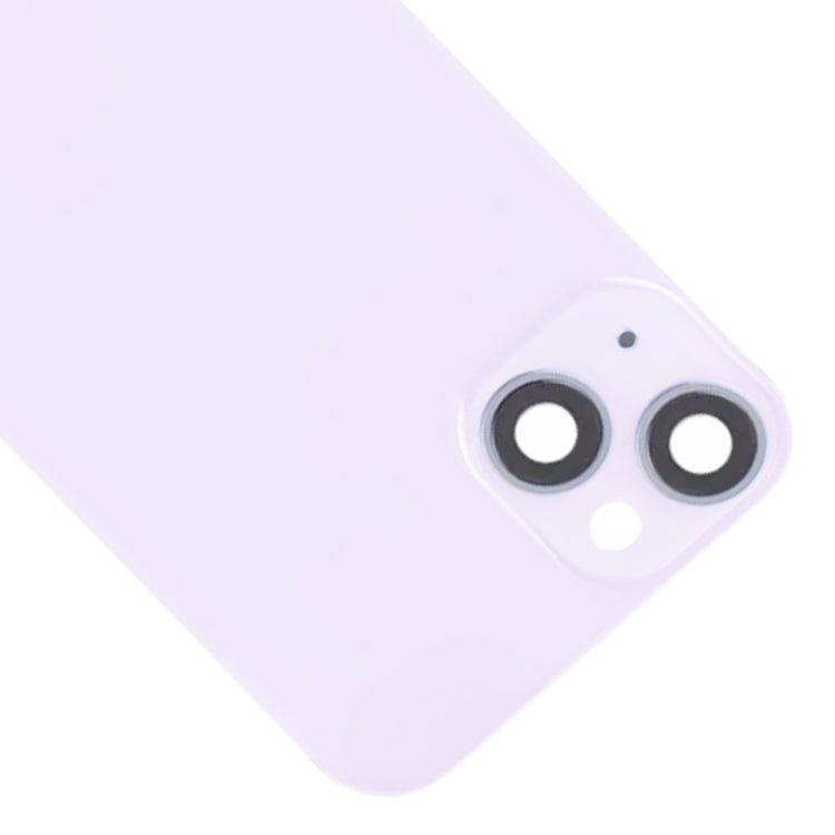 For iPhone 14 Plus Glass Battery Back Cover with Flash Bracket + Wireless Charging Module(Purple)