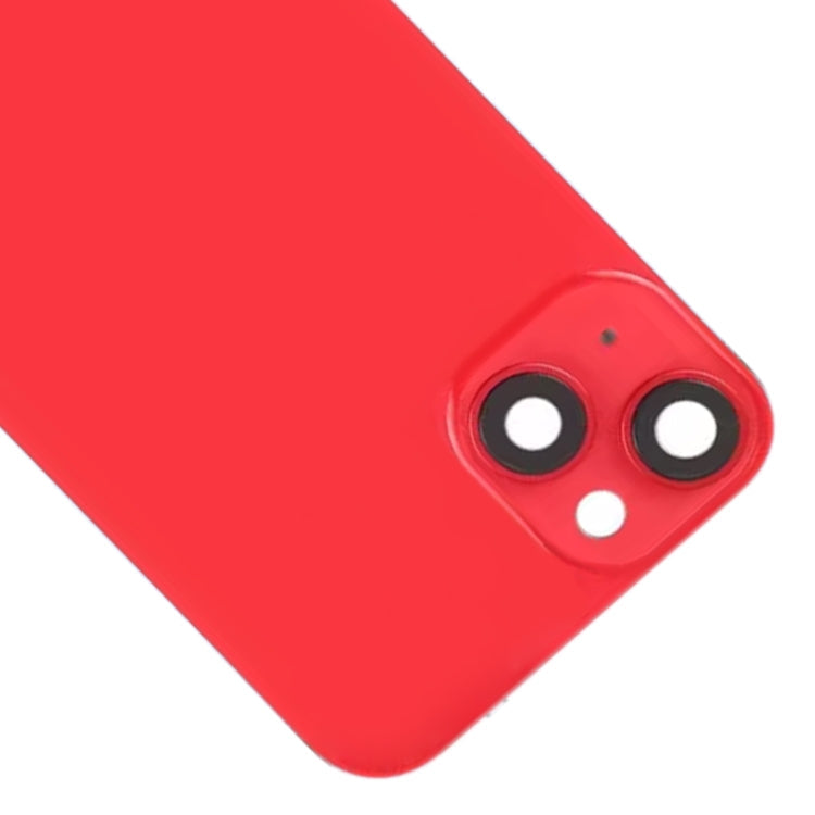 For iPhone 14 Plus Glass Battery Back Cover with Flash Bracket + Wireless Charging Module(Red)