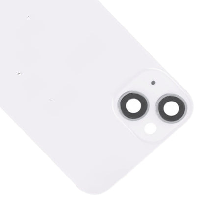 For iPhone 14 Plus Glass Battery Back Cover with Flash Bracket + Wireless Charging Module(White)