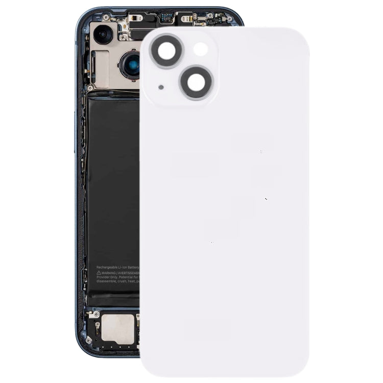 For iPhone 14 Plus Glass Battery Back Cover with Flash Bracket + Wireless Charging Module(White)