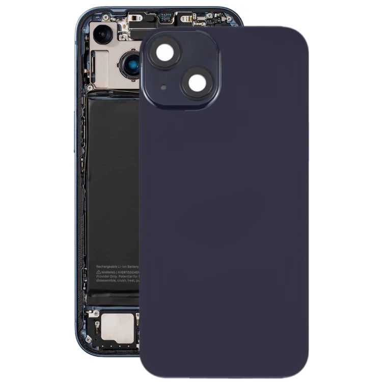 For iPhone 14 Glass Battery Back Cover with Flash Bracket + Wireless Charging Module(Black)