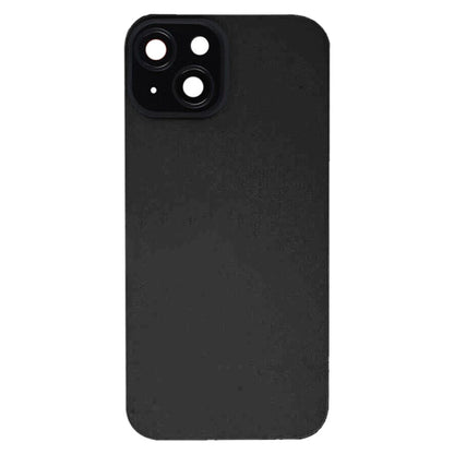 For iPhone 15 Plus Glass Battery Back Cover with Flash Bracket + Wireless Charging Module(Black)