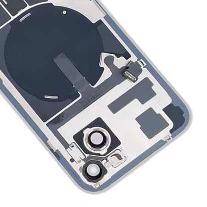 For iPhone 15 Plus Glass Battery Back Cover with Flash Bracket + Wireless Charging Module(Blue)