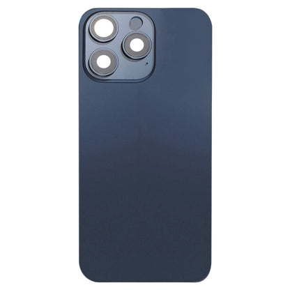 For iPhone 15 Pro Max Glass Battery Back Cover with Flash Bracket + Wireless Charging Module(Blue)