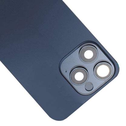 For iPhone 15 Pro Glass Battery Back Cover with Flash Bracket + Wireless Charging Module(Blue)