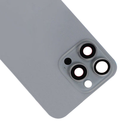 For iPhone 15 Pro Glass Battery Back Cover with Flash Bracket + Wireless Charging Module(Titanium gray)