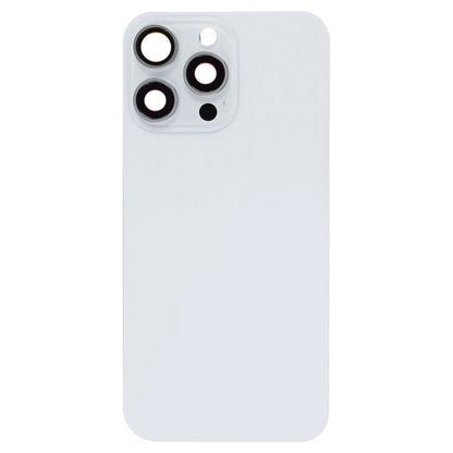 For iPhone 15 Pro Glass Battery Back Cover with Flash Bracket + Wireless Charging Module(White)
