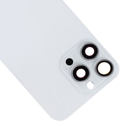 For iPhone 15 Pro Glass Battery Back Cover with Flash Bracket + Wireless Charging Module(White)