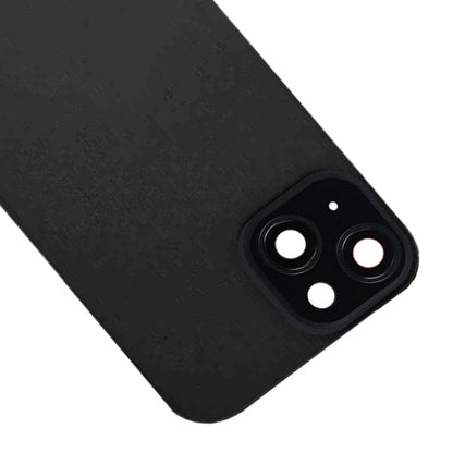 For iPhone 15 Glass Battery Back Cover with Flash Bracket + Wireless Charging Module(Black)