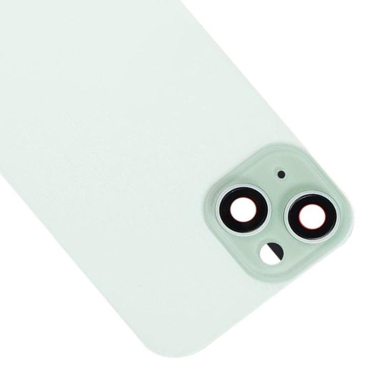 For iPhone 15 Glass Battery Back Cover with Flash Bracket + Wireless Charging Module(Green)