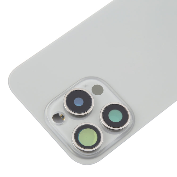 For iPhone 16 Pro Max Original Glass Battery Back Cover with Camera Lens Cover + MagSafe Magnet(Silver)