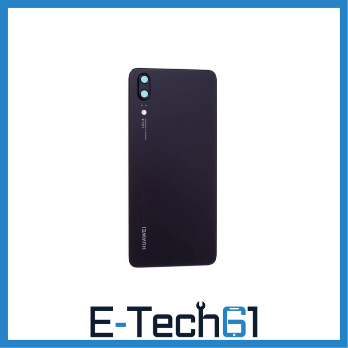 For Huawei P20 Replacement Rear Battery Cover Inc Lens with Adhesive (Black) E-Tech61