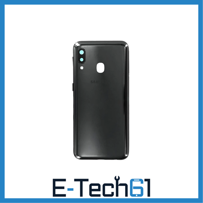 For Samsung Galaxy A20e A202 Replacement Rear Battery Cover with Adhesive (Black) E-Tech61