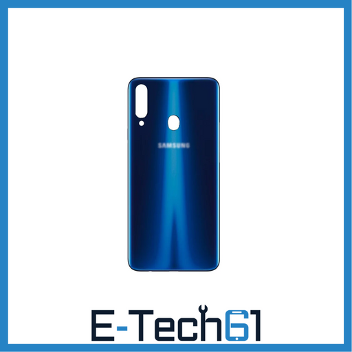 For Samsung Galaxy A20s A207 Replacement Rear Battery Cover with Adhesive (Blue) E-Tech61