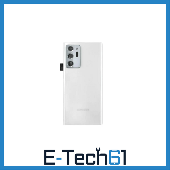 For Samsung Galaxy Note 20 Ultra Replacement Rear Battery Cover with Adhesive (Mystic White) E-Tech61