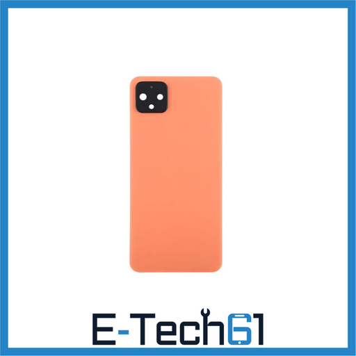 For Google Pixel 4XL Replacement Rear Battery Cover with Adhesive (Oh So Orange) E-Tech61