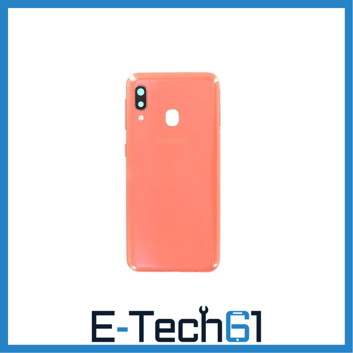 For Samsung Galaxy A20e A202 Replacement Rear Battery Cover with Adhesive (Orange) E-Tech61