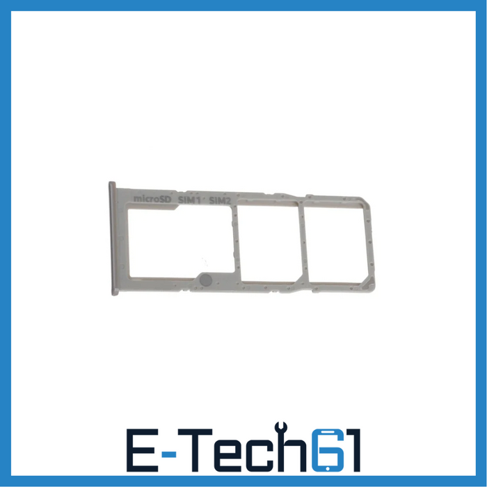 For Samsung A51 / A71 Replacement SIM / SD Card Tray (White/ Silver) E-Tech61