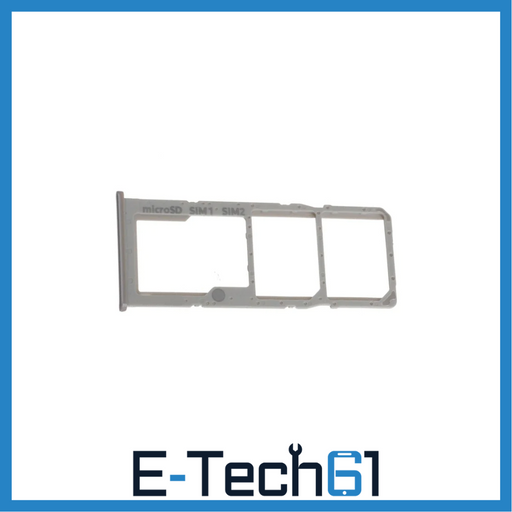 For Samsung A51 / A71 Replacement SIM / SD Card Tray (White/ Silver) E-Tech61