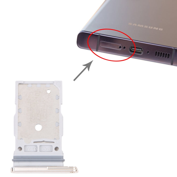 For Samsung Galaxy S23 Ultra SM-S918B Original SIM Card Tray + SIM Card Tray(Gold)