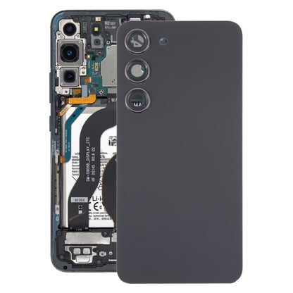 For Samsung Galaxy S23 SM-S911B OEM Glass Battery Back Cover with Camera Lens Cover(Black)