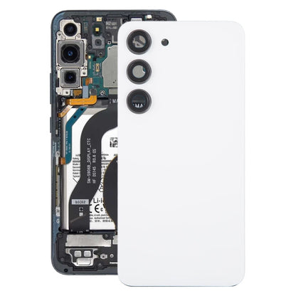 For Samsung Galaxy S23 SM-S911B OEM Glass Battery Back Cover with Camera Lens Cover(White)