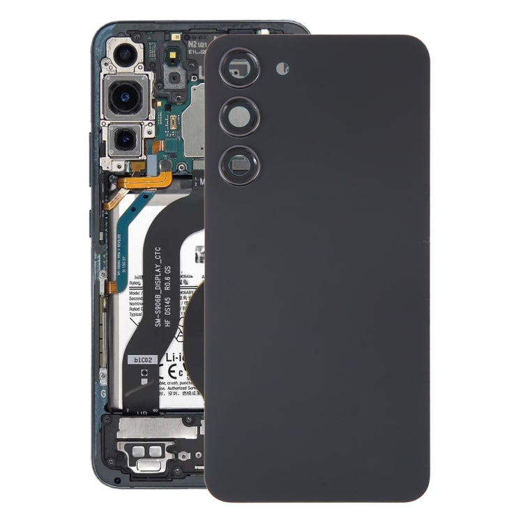 For Samsung Galaxy S23+ SM-S916B OEM Glass Battery Back Cover with Camera Lens Cover(Black)