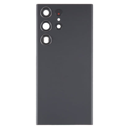 For Samsung Galaxy S23 Ultra SM-S918 Glass Battery Back Cover with Camera Lens Cover(Black)