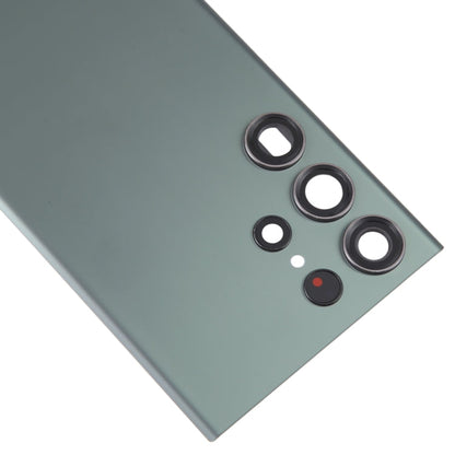 For Samsung Galaxy S23 Ultra SM-S918 Glass Battery Back Cover with Camera Lens Cover(Green)