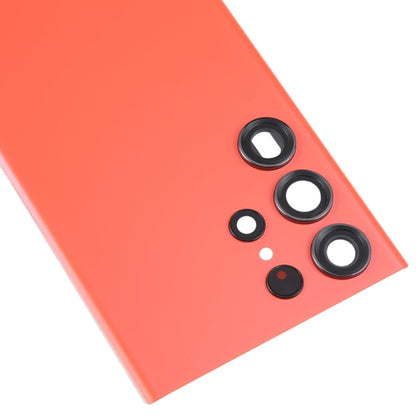 For Samsung Galaxy S23 Ultra SM-S918 Glass Battery Back Cover with Camera Lens Cover(Red)
