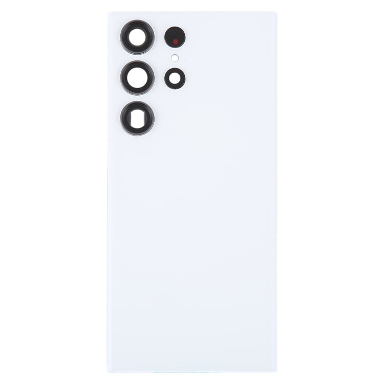 For Samsung Galaxy S23 Ultra SM-S918 Glass Battery Back Cover with Camera Lens Cover(White)