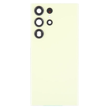 For Samsung Galaxy S23 Ultra SM-S918 Glass Battery Back Cover with Camera Lens Cover(Yellow)