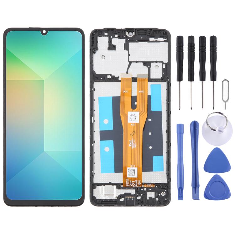 For Samsung Galaxy A06 SM-A065F Original LCD Screen Digitizer Full Assembly with Frame (Black)