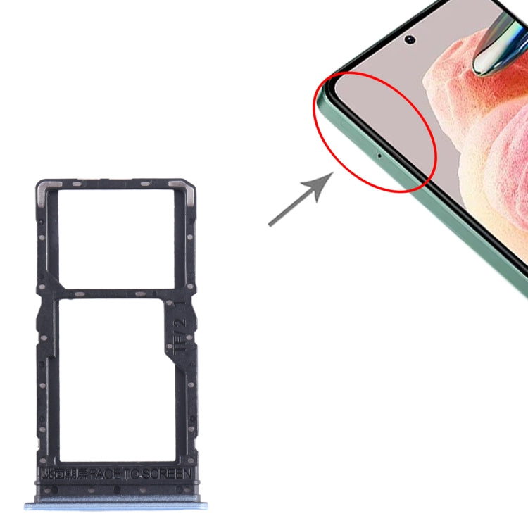 For Xiaomi Redmi Note 12R SIM Card Tray + SIM Card Tray / Micro SD Card Tray (Blue)