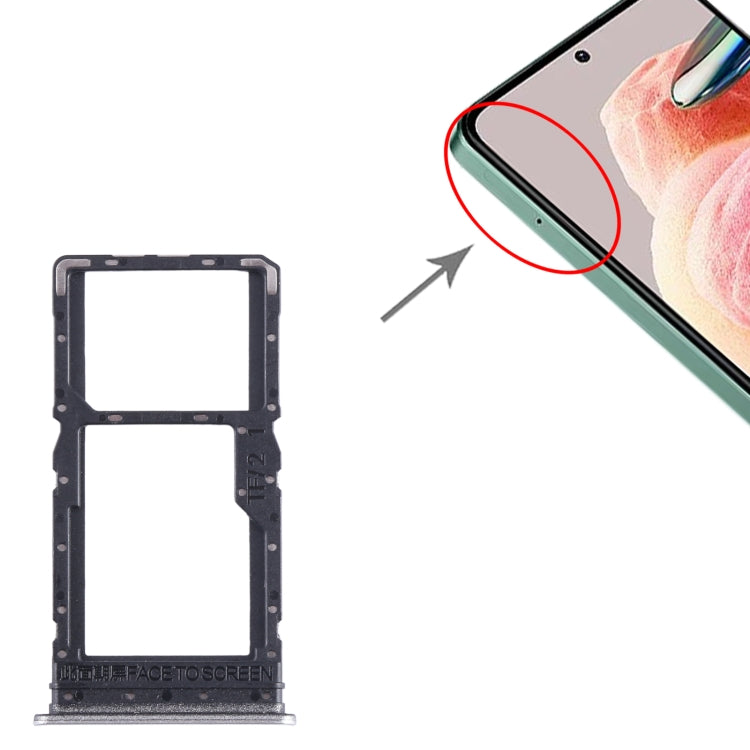 For Xiaomi Redmi Note 12R SIM Card Tray + SIM Card Tray / Micro SD Card Tray (Silver)