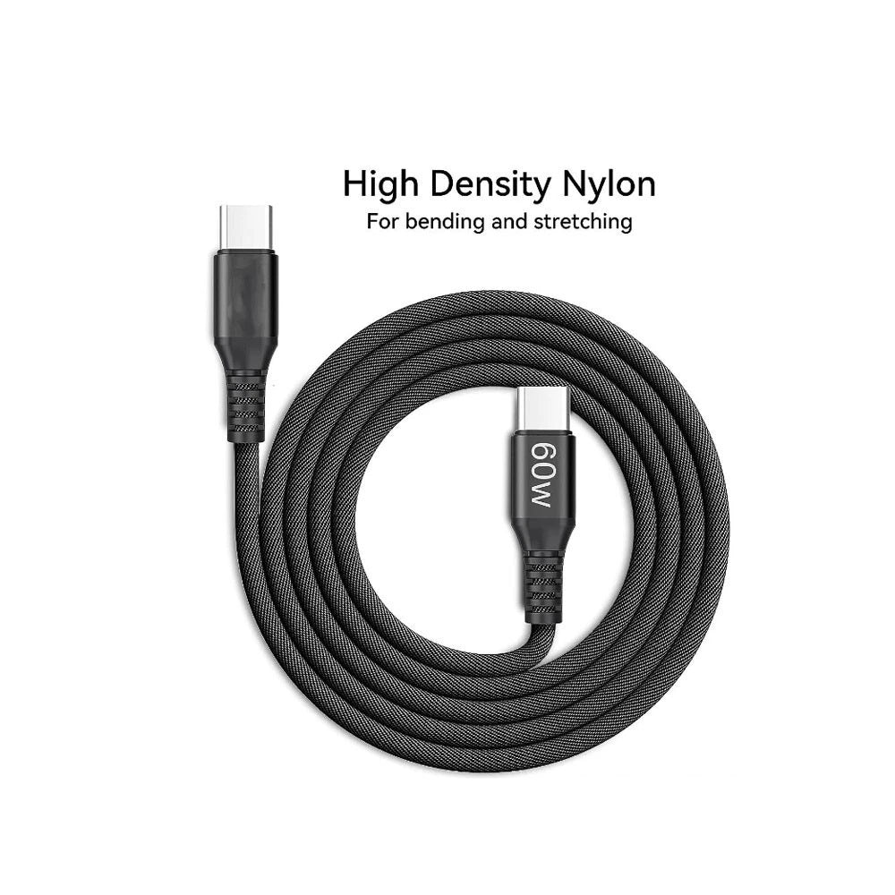 For Samsung USB to Type C to C Cable 60W Fast Charge Cable 1.5m Nylon